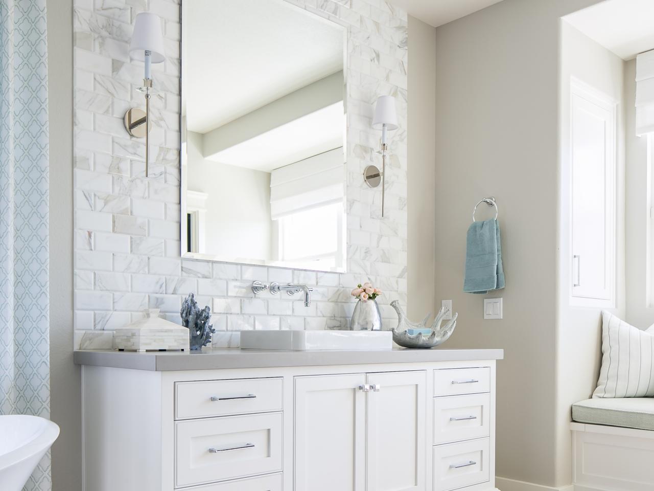 Bathroom Vanity With Gray Countertop